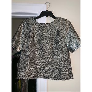 Metallic Mixed Print Top